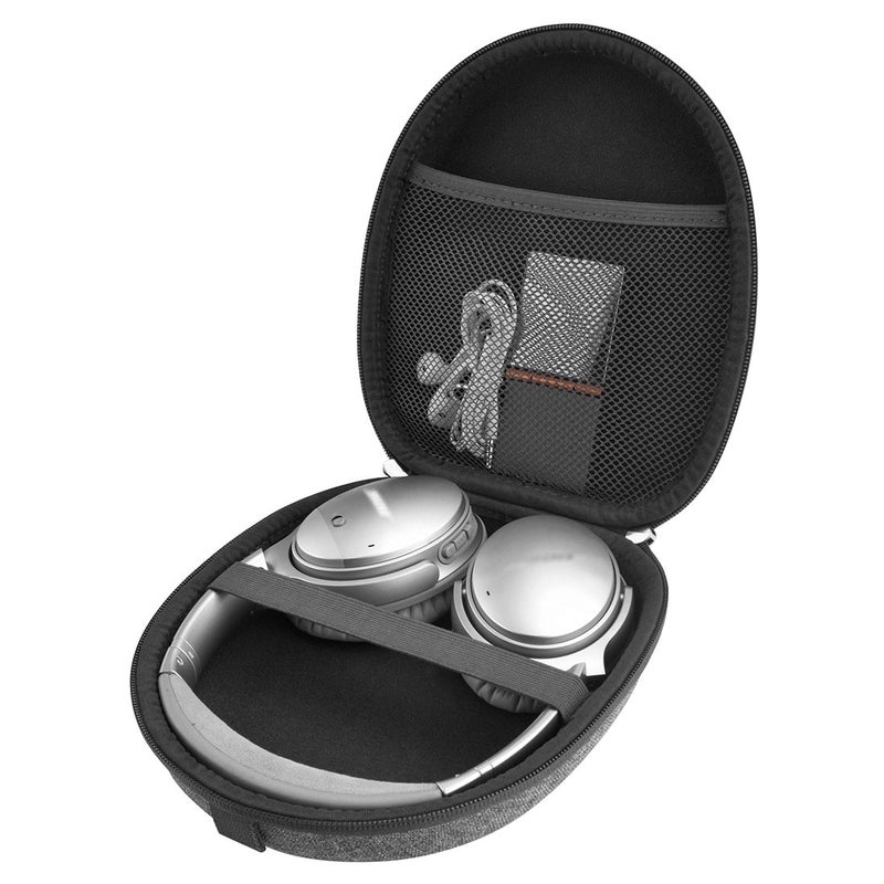 Linkidea Headphones Carrying Case Compatible with Bose QC Ultra II/45/35/SE, AE2w, AE2i, AE2, Protective Hard Shell Travel Bag with Cable, Charger Storage (Dark Grey) - Image 1
